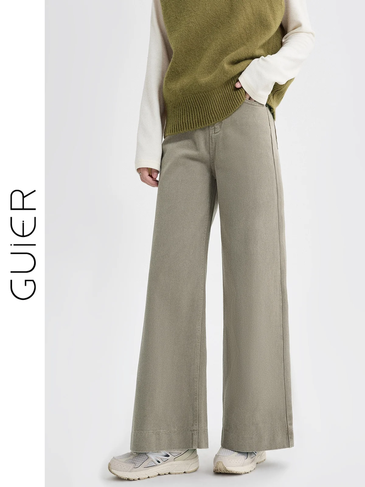 

Джинсы женские с высокой талией и широкими штанинами, весна 2026, новая винтажная модель, свободные прямые брюки с эффектом стройности