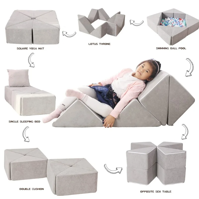 

Creative DIY Compressed Foam Kids Toy Sofa Foldable Imginative Magic Cube Kids Play Sofa for Living Room Playroom