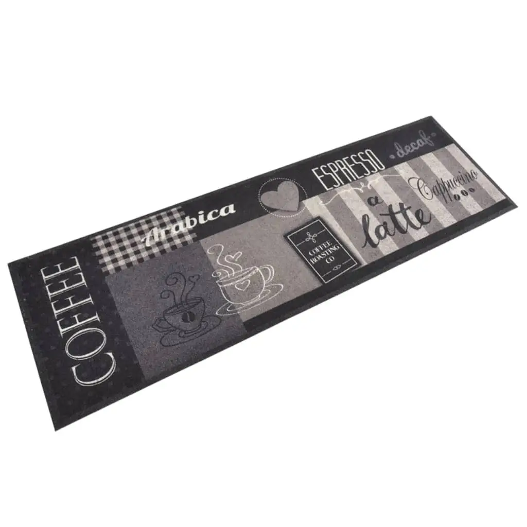 Washable Black Coffee Velvet Kitchen Rug 60x180 cm - Soft, Durable & Stylish Floor Mat