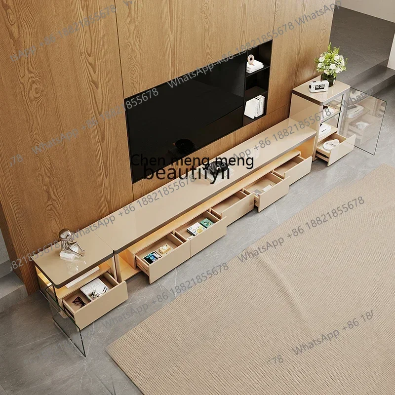 

SS new styleLight luxury TV cabinet floor-to-ceiling villa living room household Italian simple coffee table combination ss 7486