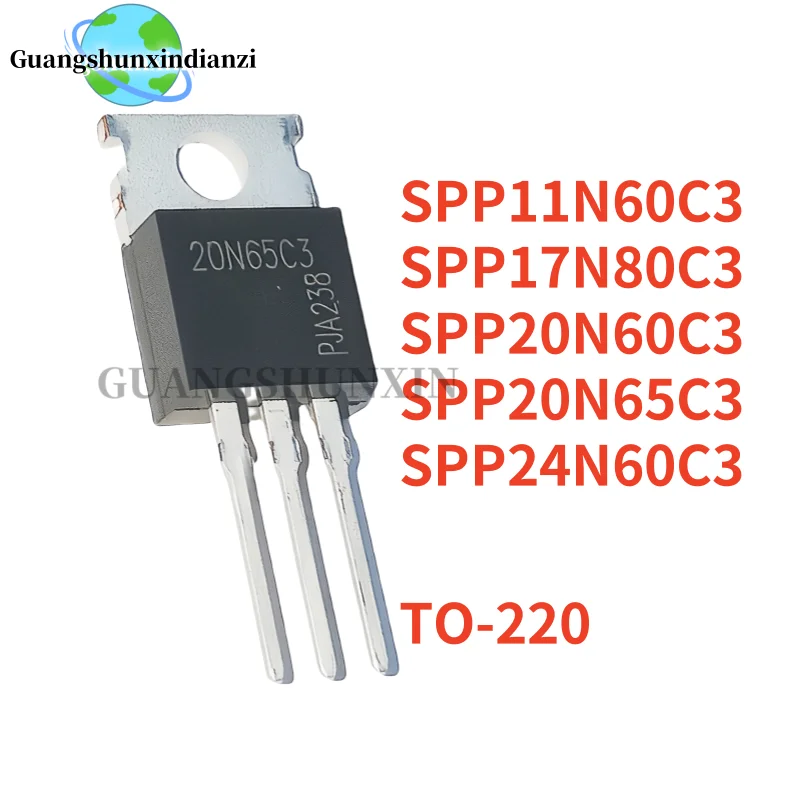

10 шт SPP20N60C3 SPP24N60C3 SPP11N60C3 SPP20N65C3 SPP17N80C3 TO-220 20N60C3 24N60C3 11N60C3 20N65C3 17N80C3 20N60 24N60 11N60