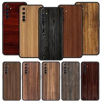 Carved Wood Case For OPPO Realme 9 8 7 6 GT2 Pro Plus 5G Phone Cover Realme 8i 9i C25 C21 C11 C3 Black Soft Silicone Coque Funda