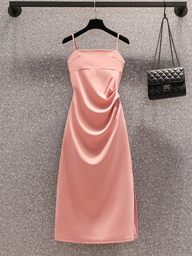 Bodycon Vintage Hepburm Evening Dress Elegant Sexy Chic Midi Sling Longuette Dresses 2024 Summer Casual Sand Holiday Party Dress