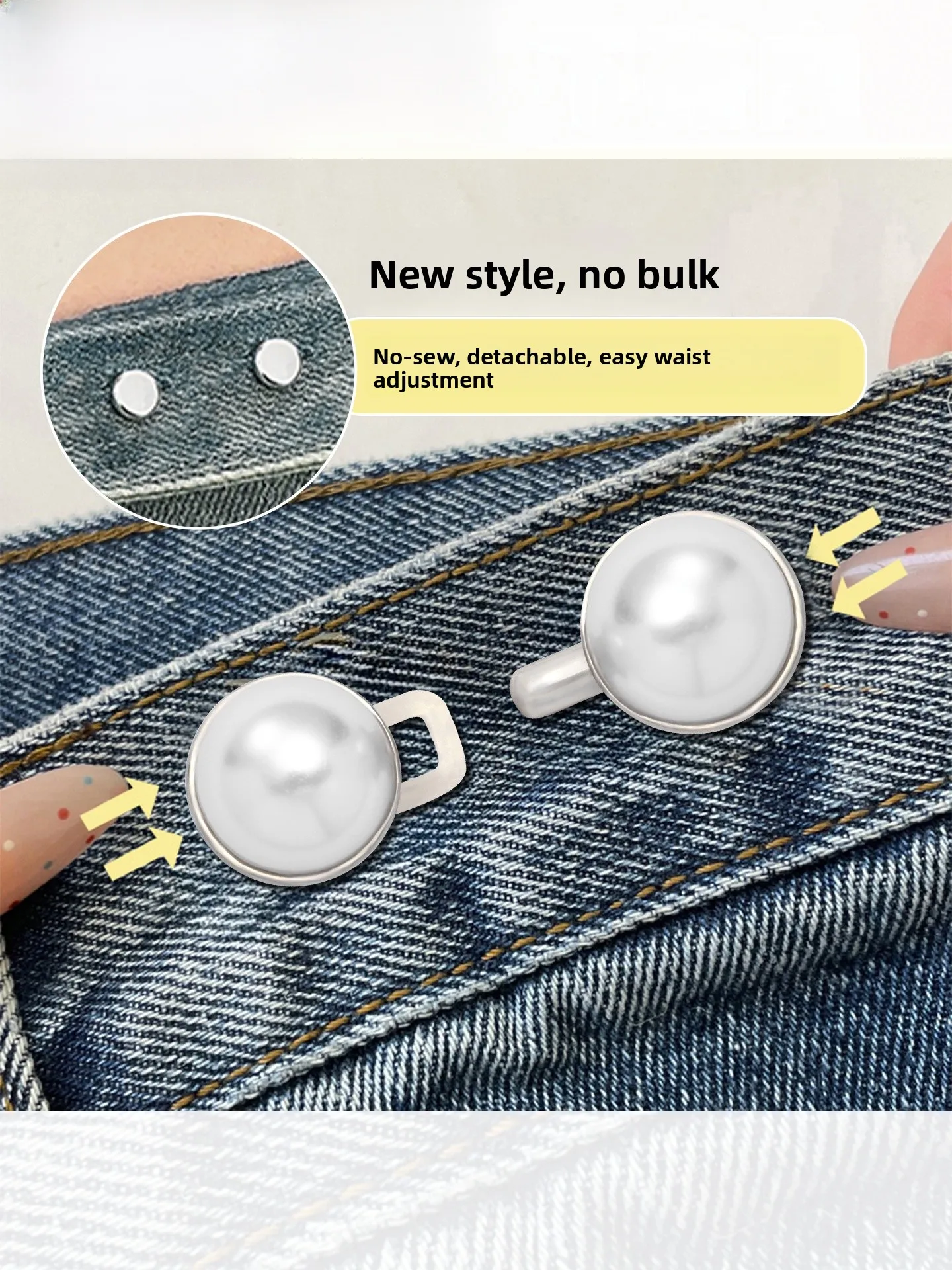 

Sl Waist Cinch Bule Adjustable Elastic for Jeans Fixed Waist Button Home Sewing DIY Accories Mixed Material