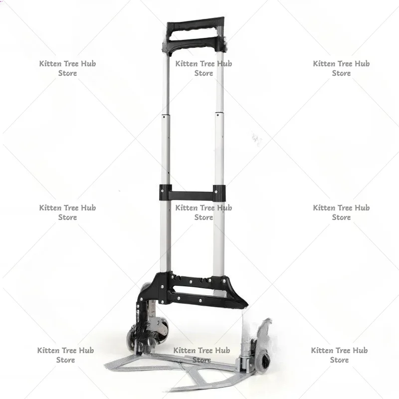 Six-Wheel Stair-Climbing Cart, Folding Aluminum Alloy Trolley for Shopping and Household Use, Convenient Grocery
