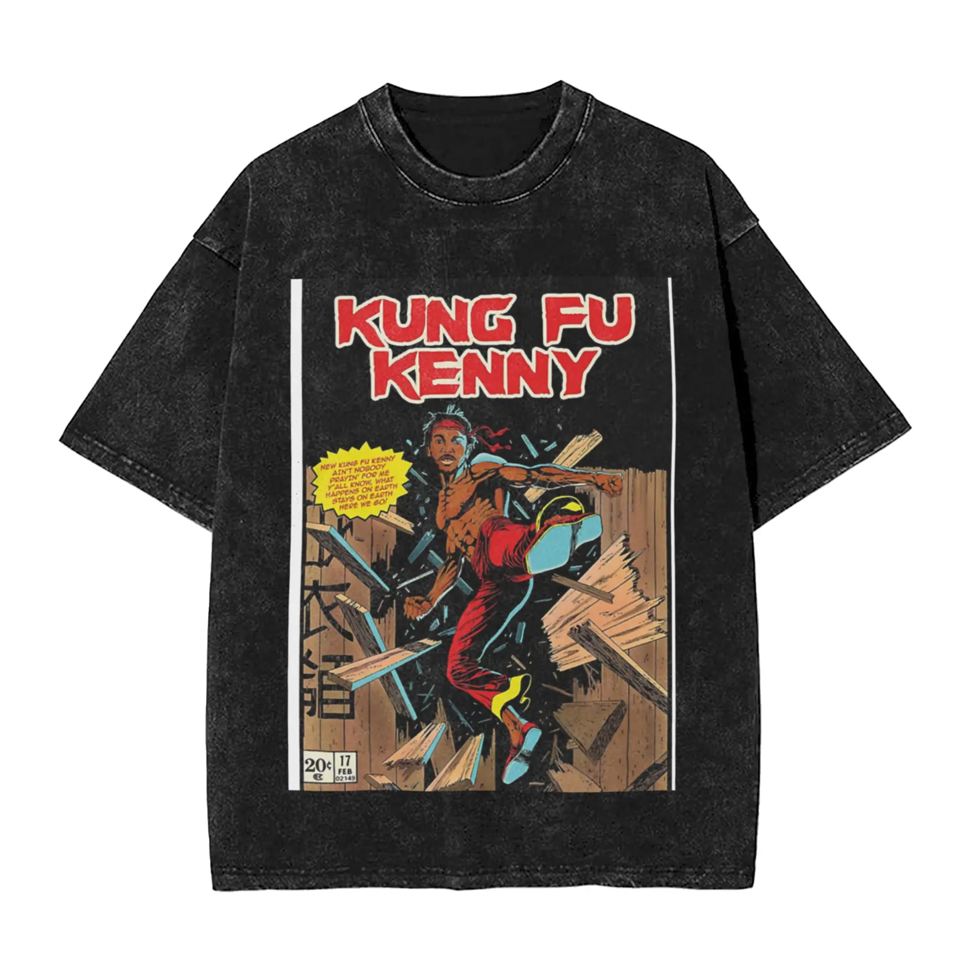 Kung fu kenny poster Classic Trendy A Vintage Oversized Cotton Unisex T-Shirts