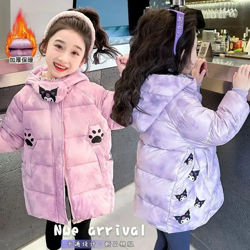 Kuromi Anime Kawaii MINISO Ins muñeca encantadora chaqueta cálida lindo dibujos animados algodón manga larga Abrigo acolchado ropa regalos para niños