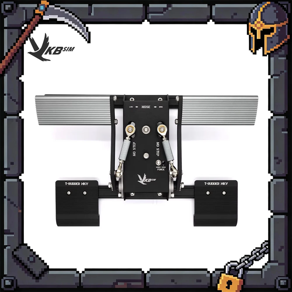 

Металлический педальный руль VKBSIM T-Rudder MKV для 32-битных ARM-контроллеров, бесконтактный магниторезистивный датчик, для авиасимуляторов, подарки