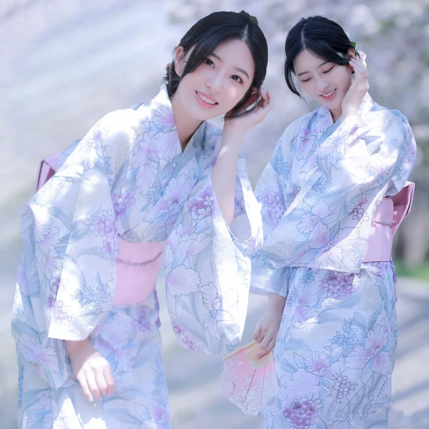 

2024 New Improved Japanese Kimono For Women Bathrobe Style Cute Kawaii Girl Travel Photoshooting Sakura Dress Anime Cosplay