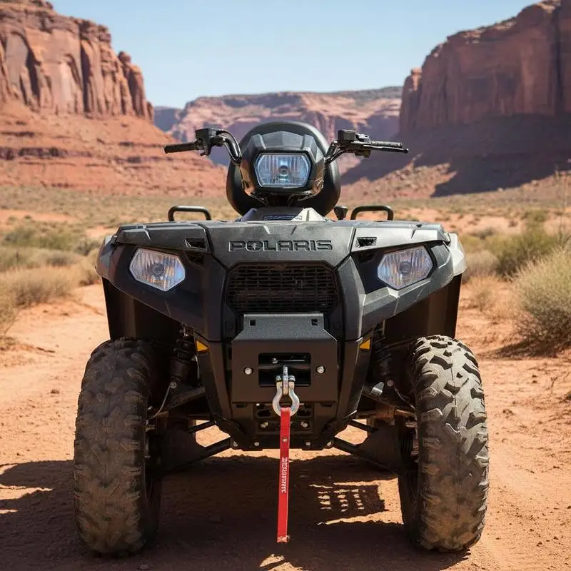 

Winch Mount, Winch Capacity of 2000-3600 lbs, Trailer Hitch Winch Mount for Select Polaris Sportsman Models (2009 and Newer), 2 Mounting Hole Design, Powder Coated Steel, Fit for Desert Rescue