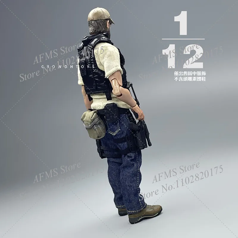 CROWDHTOYS 1/12 스케일 Collectible Figure 블랙 전술 조끼 갑옷 전투 육군 가슴 교수형 Fit 6Inch 액션 피규어 군인