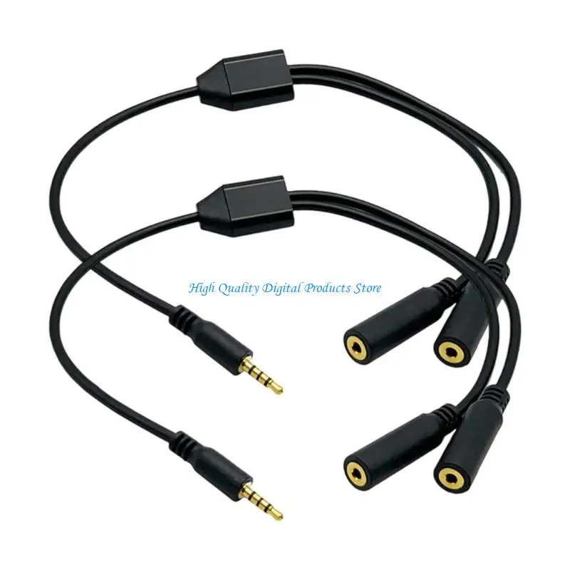 U2JE Double Port 2.5mm TRRS Audios Cable Gold Plated Connectors Compactly Design for Headsets Microphones Speaker Systems view 2