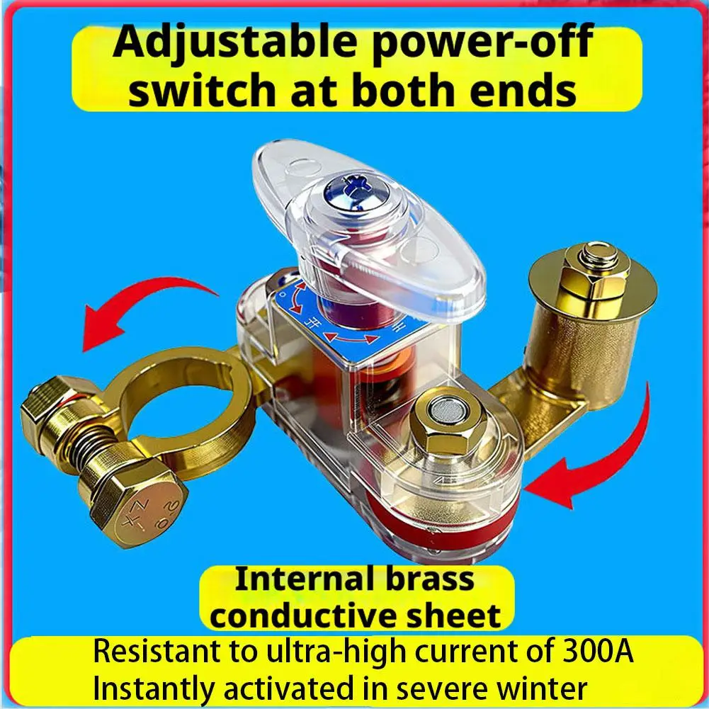 

Double Rotating Car Battery Power-Off Switch 12v/24v ﻿Disconnect Automatic Circuit Breaker Anti-Power Off Leakage Protector
