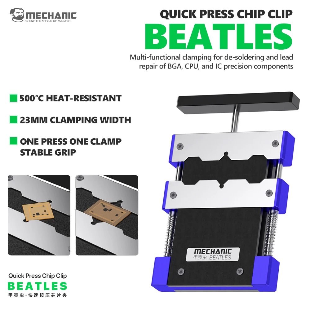 

MECHANIC BEATLES Quick-Press Chip Fixture for Mobile Phone Tablet Repair BGA CPU IC Chip Clamping Holding Adhesive Removal Tool