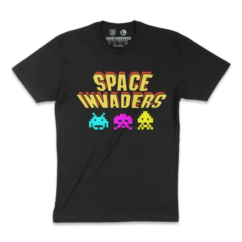 

00012759#A-Space Invaders Tshirt | Classic Arcade tshirt, Gamer Tshirt, Retro Gaming tshirt, Video Game Tshirt, Cool tshirt, Arc
