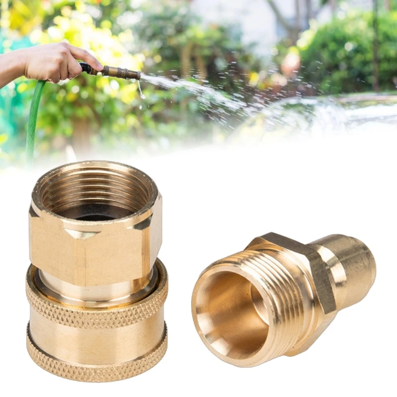 2pcs Brass Quick Connection Couplers M22 Female & Male Ends Brass Quick Connection Quick Installation for Easy Installation