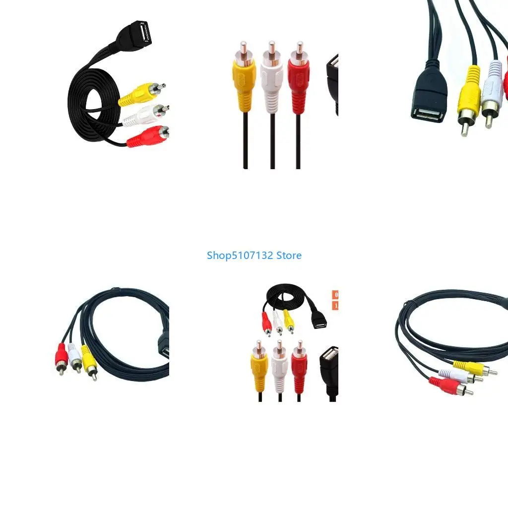 87HD USB A Female to 3RCA Male Video Card Video Composite Adapter