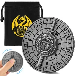 7-in-1 Metal Dice Spinner Dragon Sword Design Dice Roller Rotating Roulette Role Play Gaming Accessory Wedding Gift