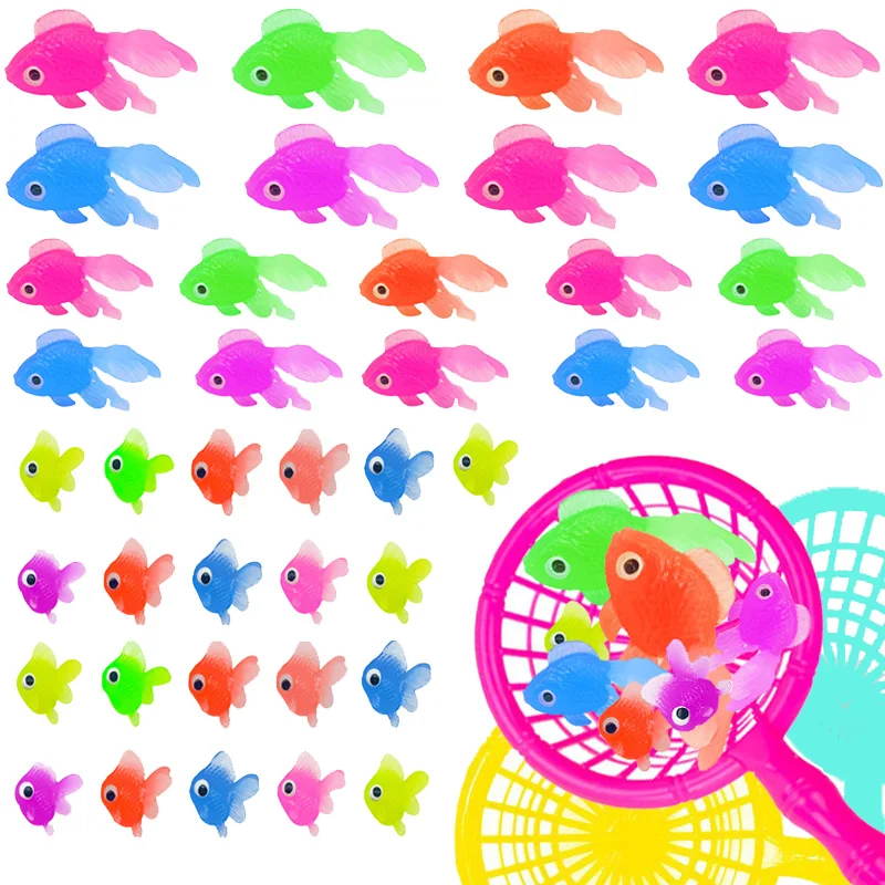 6/10/20Pcs Cute Rubber Goldfish Bath Toys for Toddlers Kids Water Play Games Simulation Bathing Toys Perfect Shower Gifts