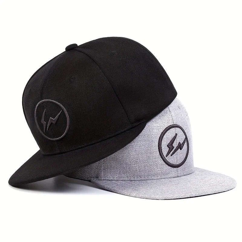 Unisex Lightning Embroidery Hip-hop Hats Spring and Autumn Outdoor Adjustable Casual Baseball Caps Sunscreen Hat Sports Cap