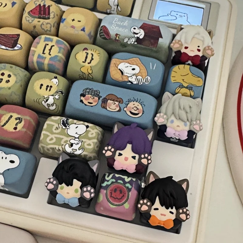​​Love and Deepspace Anime Keycaps Kforce Backlit Cat Profile Theme Set Mechanical Keyboard Custom Artisan Caps for Gaming PC​