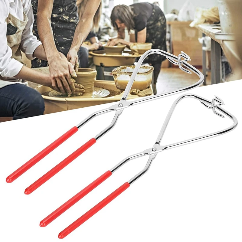 N91R-2Pcs Dipping Tongs Glazing Tools, 12.8 X 4.1 Inch Stainless Steel Pottery Glazing Tools, Glazing Tongs For Pottery