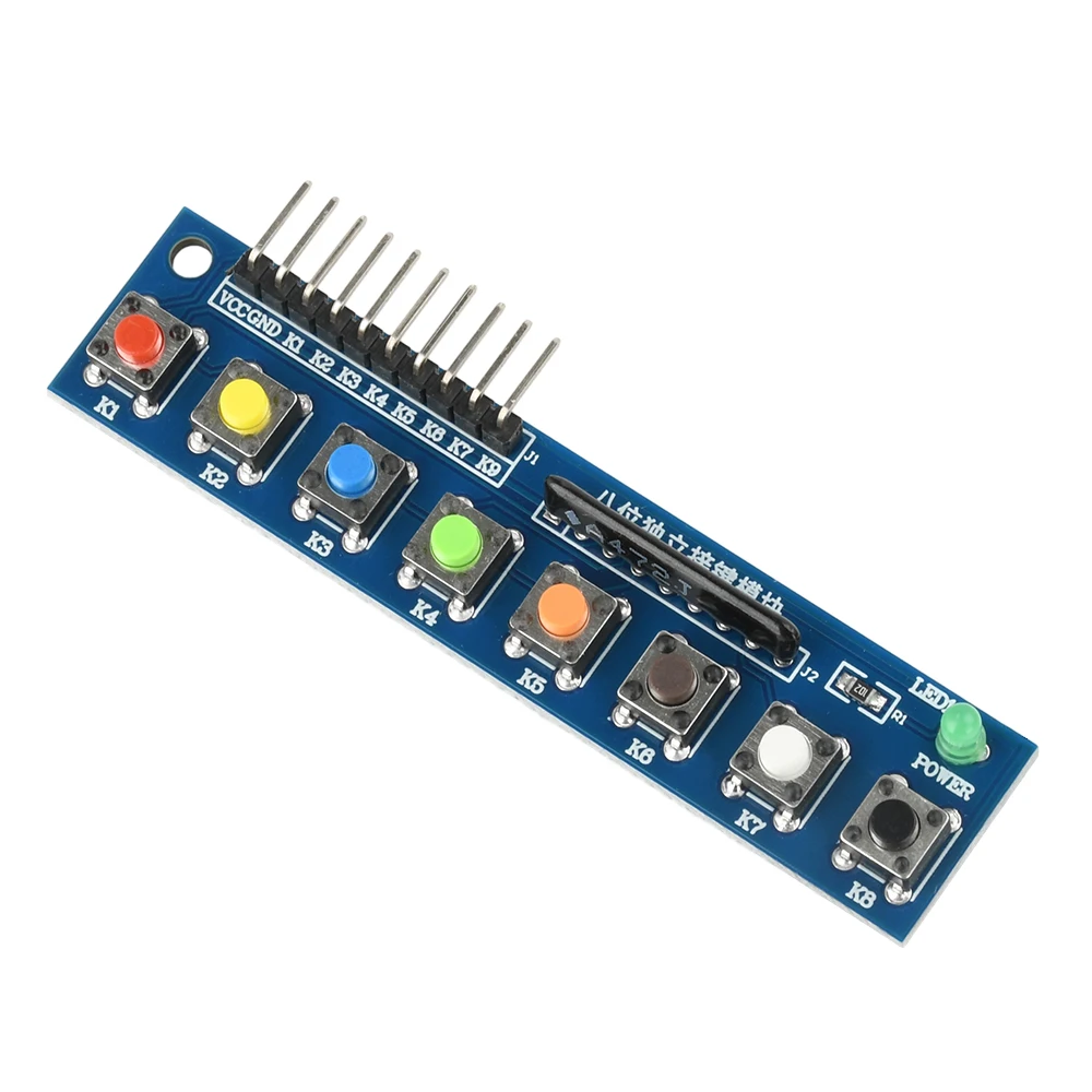 8 Independent Touch Button Modules 8-bit Button with LED Indicator Keyboard Module Keypad Module for Arduino For Raspberry Pi