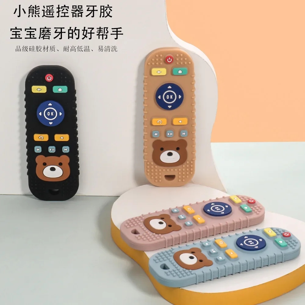 1pc Children's Teething Remote Control Silicone Material Baby Teething Toys Simulation Remote Control Toys Teething Teether