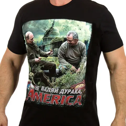 Russian President Vladimirovich Putin and Sergei Shoigu T Shirt. Short Sleeve 100% Cotton Casual T-shirts Loose Top Size S-3XL
