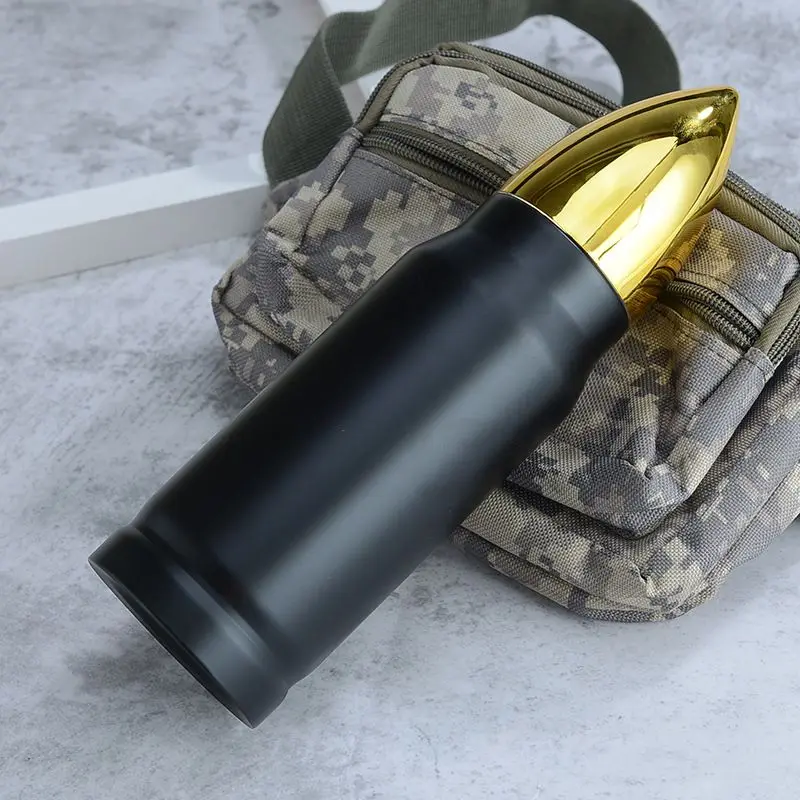 Vacuum stainless steel thermos cup double bullet rocket cup portable creative cup general merchandise gifts shell water
