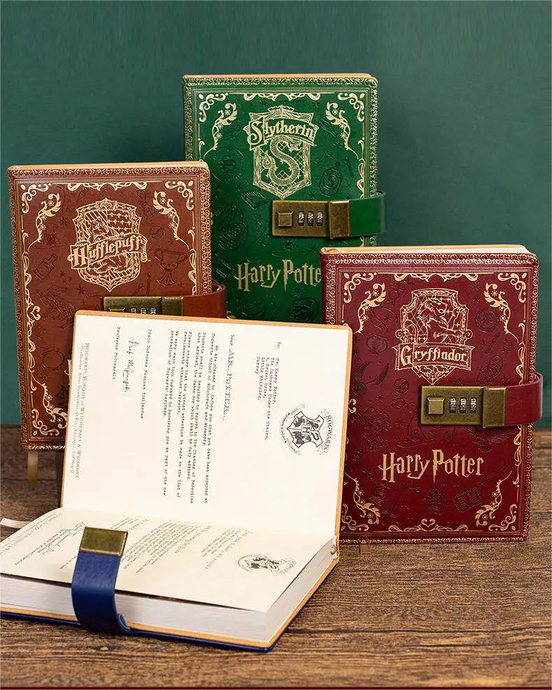 Harry Anime Potter Retro Password Book with Lock Diary Notebook A5 Diary for Men and Women Cartoon Diary Stationery - view 4