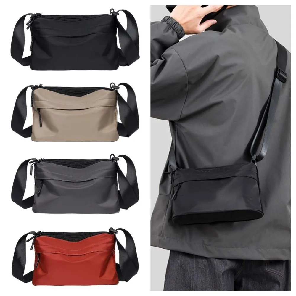 

Waterproof Men Crossbody Bag Phone Pouch Large Capacity Student Shoulder Bag Oxford Cloth Nylon Messenger Bag Cycling