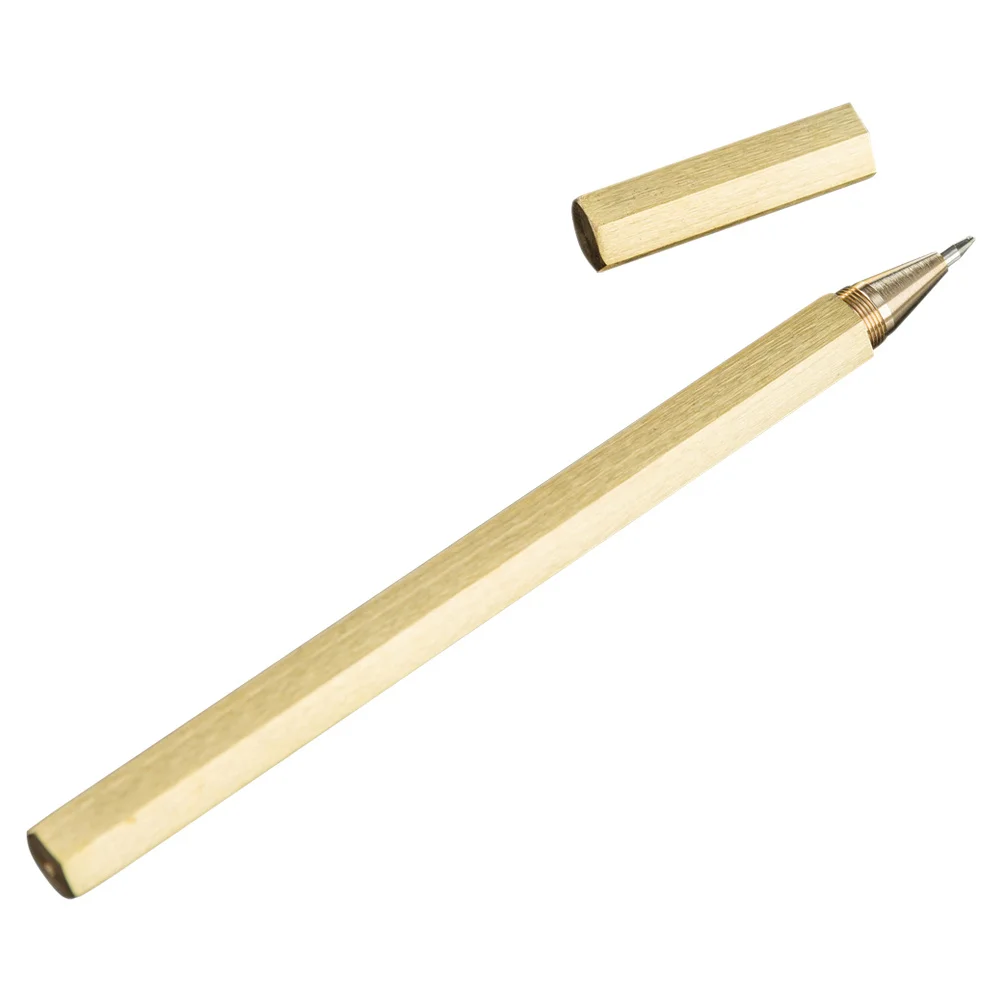 

Hexagonal Copper Gel Pen Vintage Style Writing Pen Ideal for Office School Student Signature Use Practical Pens