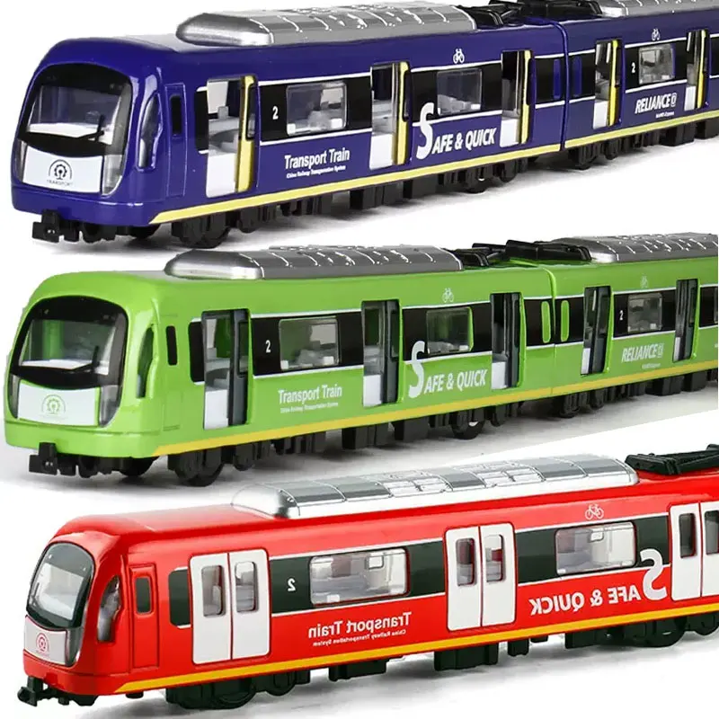 Alloy train toys with realistic design and high-quality sound and lighting metro model