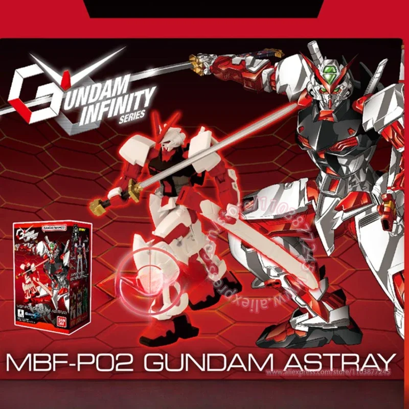 BANDAI-modelo de ensamblaje infinito para niños, juguete de héroe de máquina roja Gundam, regalo de cumpleaños, decoración periférica de animé