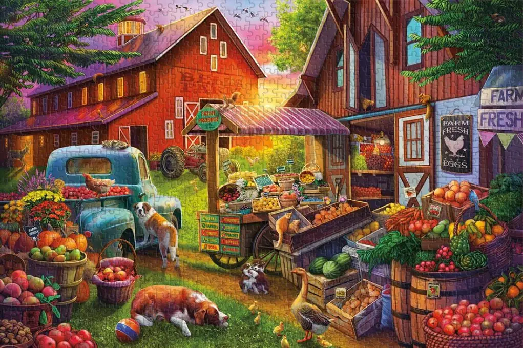 

Large farm The wooden puzzle 1000 pieces ersion jigsaw puzzle white card adult children's educational toys