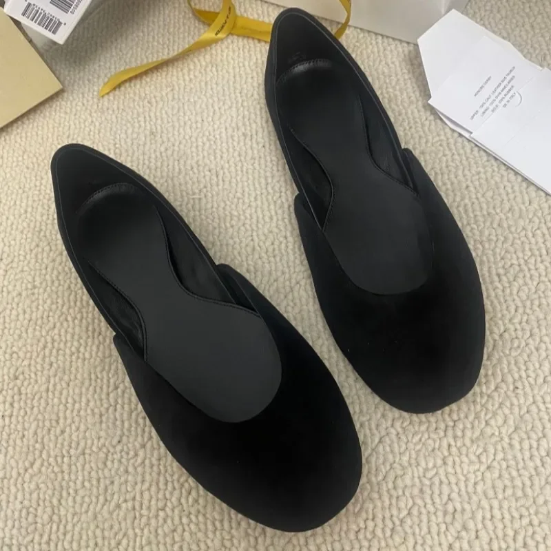 High Quality Calf Suede Shallow Mouth Flat Mules Shoes for Women