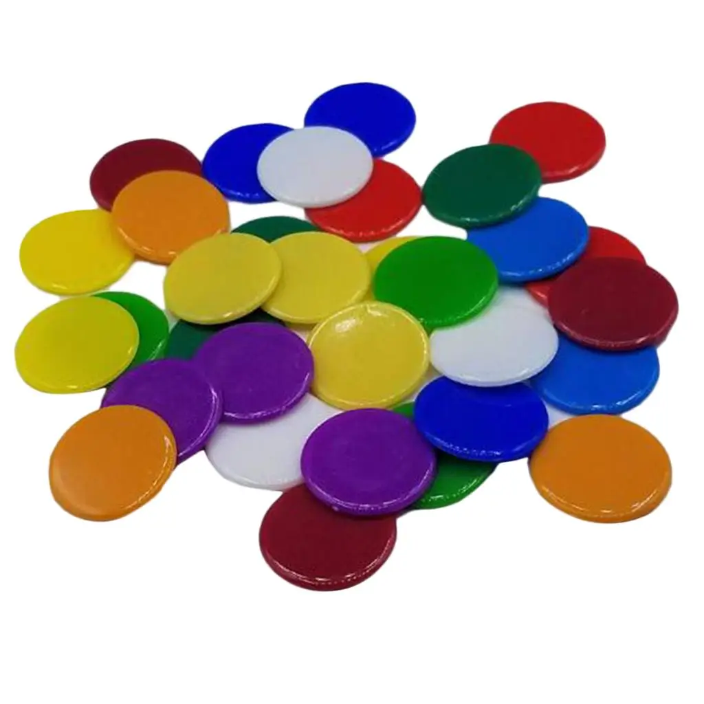 

100pcs Plastic Poker Chips Assorted Colors Professional Game Tokens for Poker Set and Casino Night