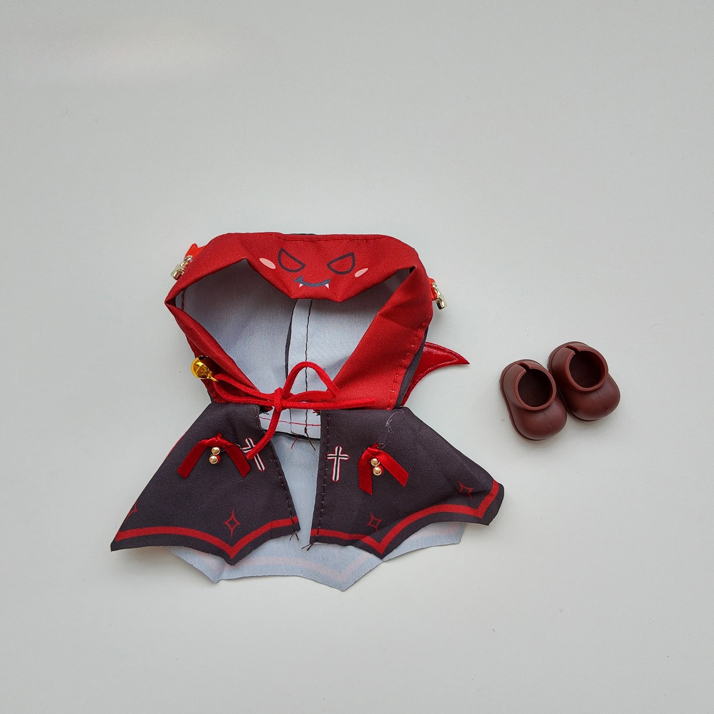 Vampiro pequeno diabo roupas para labubu v1v2v3 boneca de pelúcia roupas sentadas para decoração de halloween presente infantil