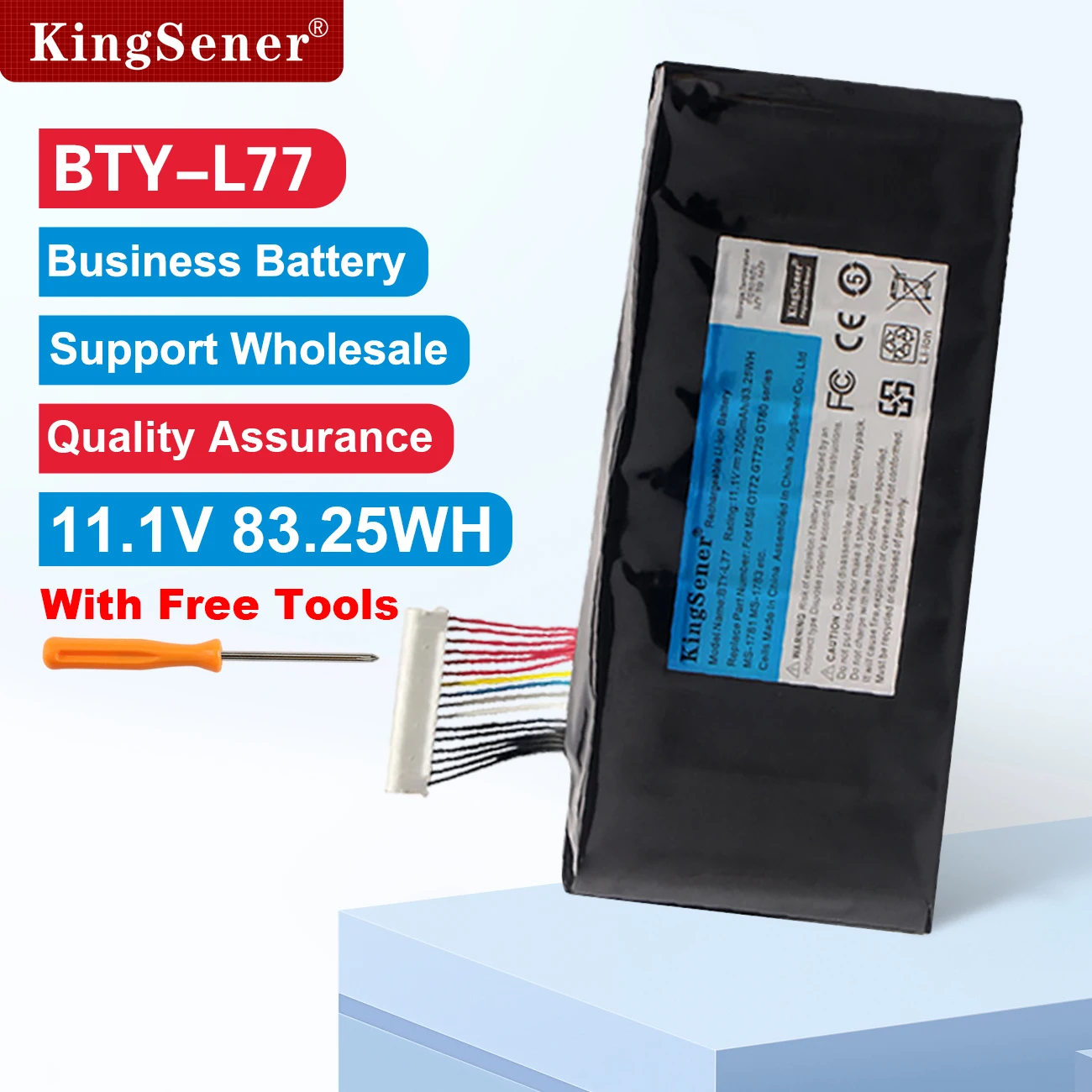

Аккумулятор KingSener для ноутбука MSI GT72 2QD GT72S 6QF GT72VR WT72 BTY-L77 2PE-022CN 2QD-1019XCN 2QD-292XCN
