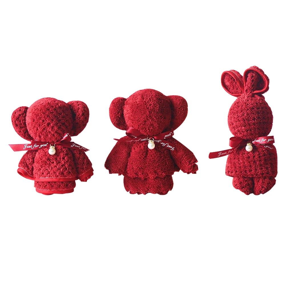 

3Pcs BearTowel SoftPremiumMaterial DecorativeKitchenCloth WashTowel AdorableEaster ValentineHomeAccessory HolidayCheer