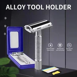 Double Edge Safety Razor Men's Double-Sided Safety Stainless Steel Manual Razor Non-slip With Handle Replacement Blades