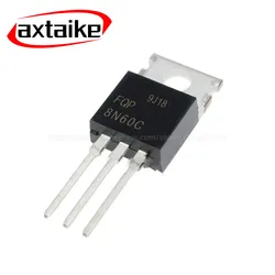 10PCS 8N60 FQP8N60C 8N60C TO-220 7.5 600V N-channel Power MOSFET DIP Transistors