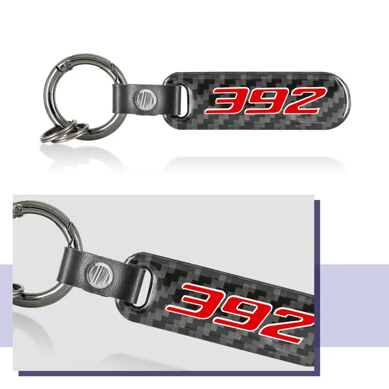 Creative Custom Carbon Fiber 392 Logo Emblem Zinc Alloy Car Key Keyrings Holder For Dodge SRT HEMI Caliber Journey Challenger