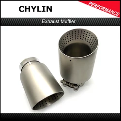 1 Pcs Matte Stainless Steel Car Exhaust Tip System Pipe Universal Exhaust Tip For VW GTI MK7 Golf7 Nozzle 60MM 63mm Muffler Tip