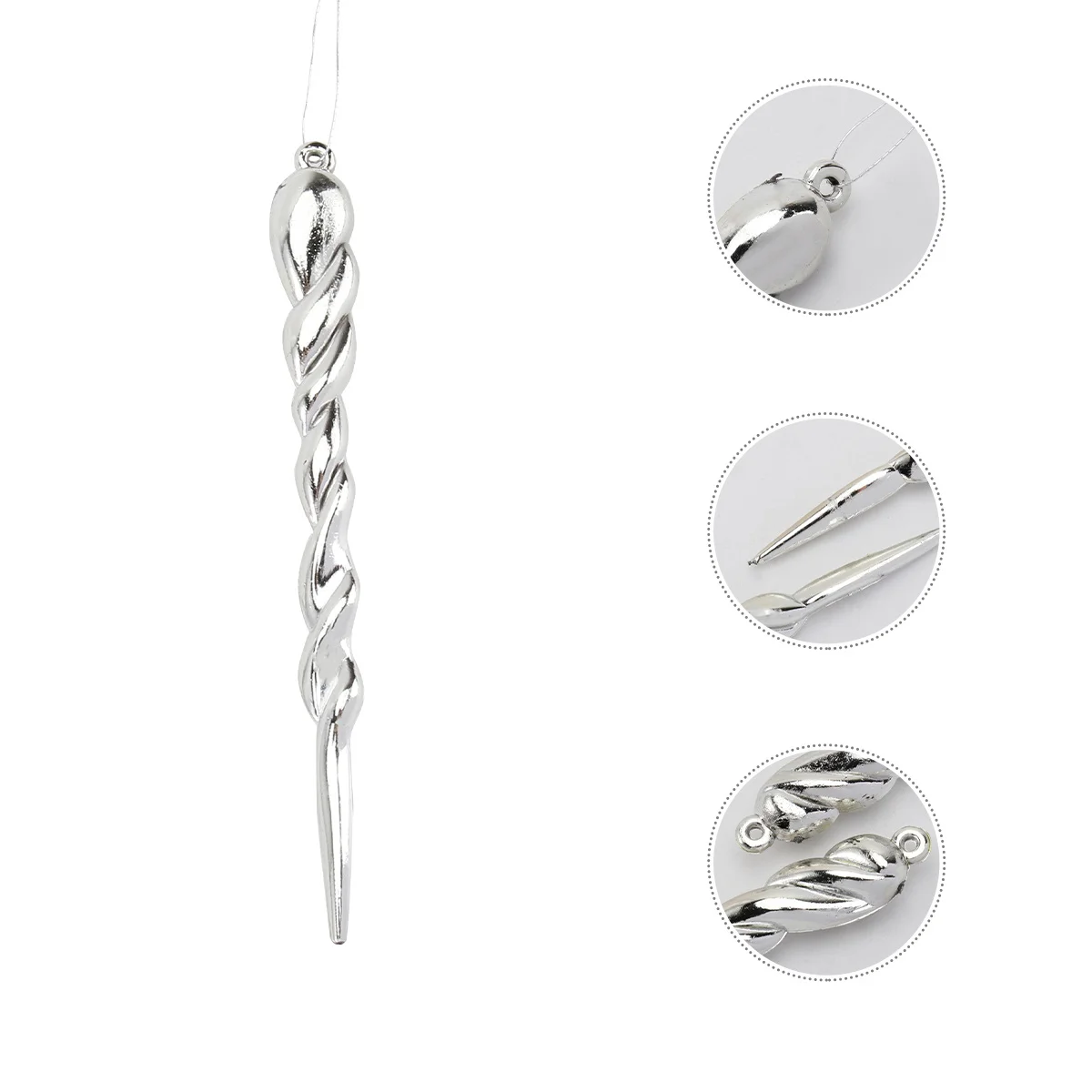 

12pcs Ice Column Ornaments Transparent Hanging Decor For Christmas Tree Window Door Home Holiday Party Xmas Pendant
