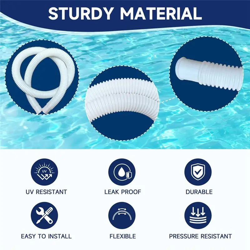 HOES-1.5In Pool Hoses For Above Ground Pools, 1.5In Diameter Pool Pump Replacement Hose 5 Filter Pump Hoses For 28337EH