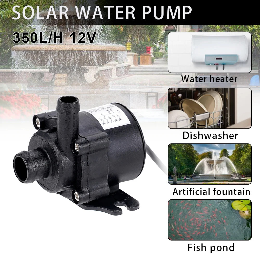 DC 12V 800L/H Mini Brushless Water Pump Super Silent Submersible Water Pump Garden Decoration Cooling System Fountain Heater