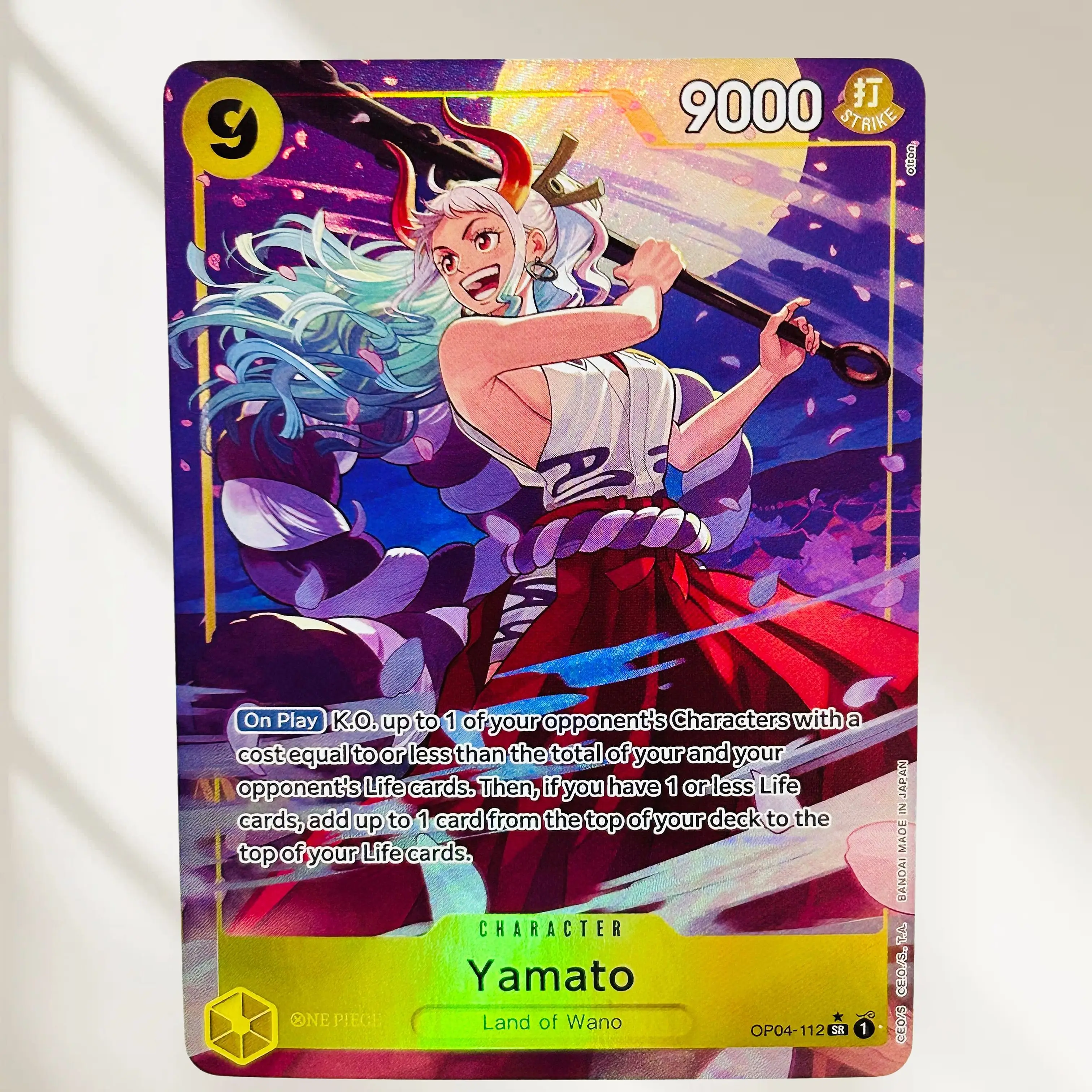 DIY One Piece 9pcs Crocodile Law Yamato Mihawk Hancock Holographic Texture Cards English Version Classic Anime Collectible TCG view 4