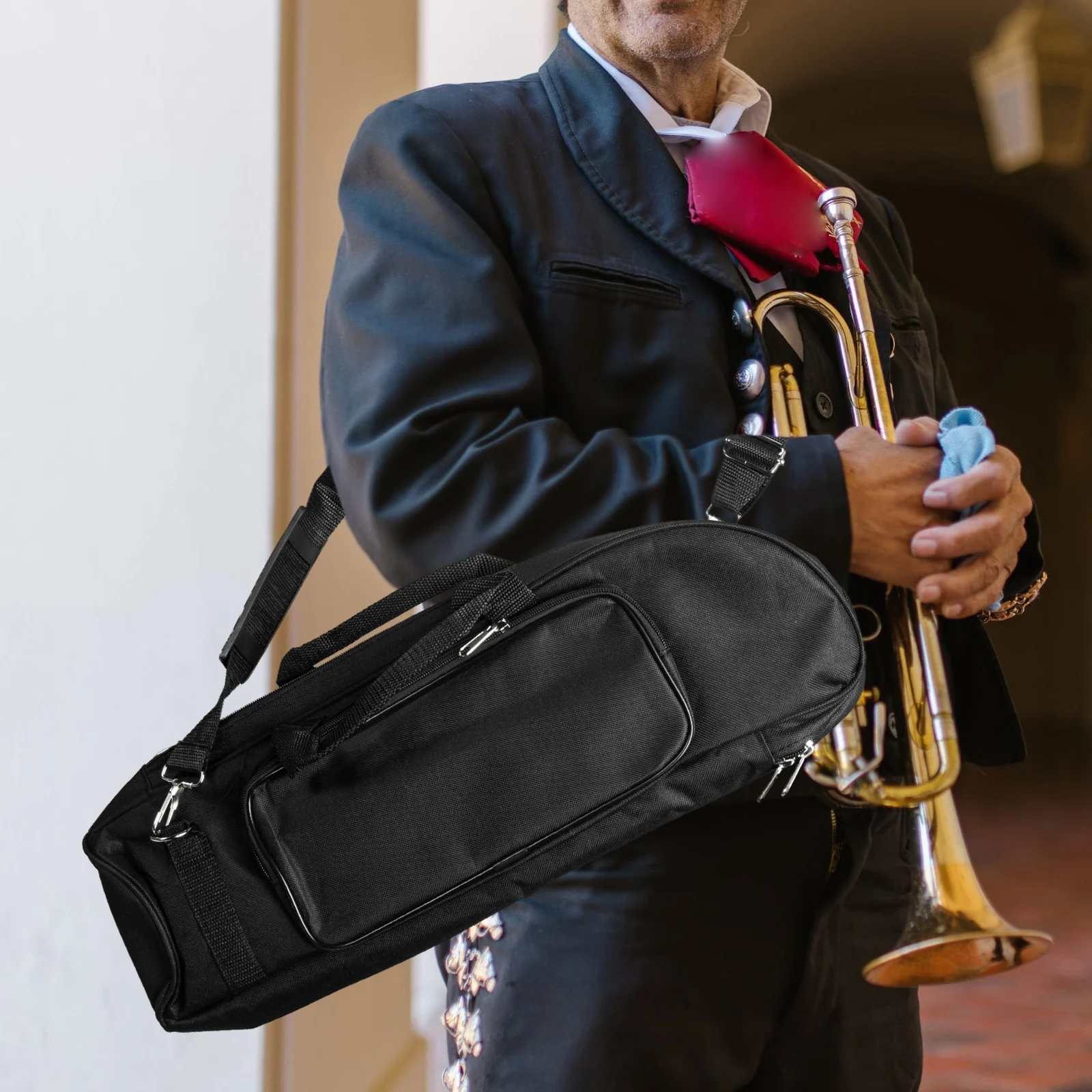 

Trumpet Case Portable Instrument Bag Shockproof Storage Pouch Wear resistant Cotton Travel Carrying Oxford Material Durable